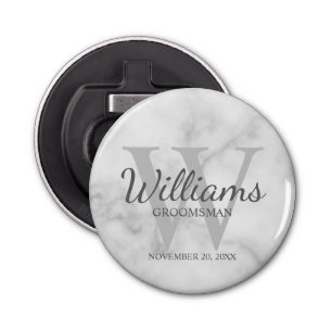 Abrebotellas Marble Personalizado Script Groomsmen