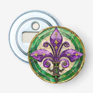 Abrebotellas Mardi Gras Sained Glass Fleur de lis