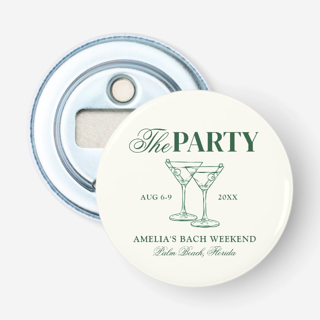 Abrebotellas Martinis & Matrimony Bachelorette Party (Anverso)