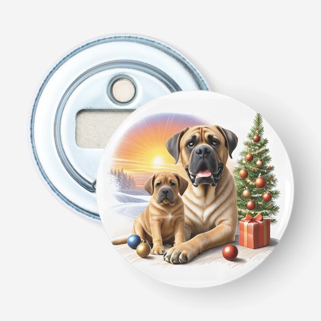 Abrebotellas Mastiff englische Doggen Weihnachten (Anverso)