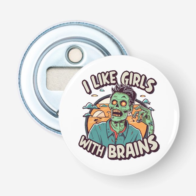 Abrebotellas Me gustan las chicas con cerebro (Anverso)