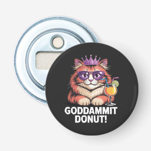 Abrebotellas Meme de gato princesa de donut de mujer