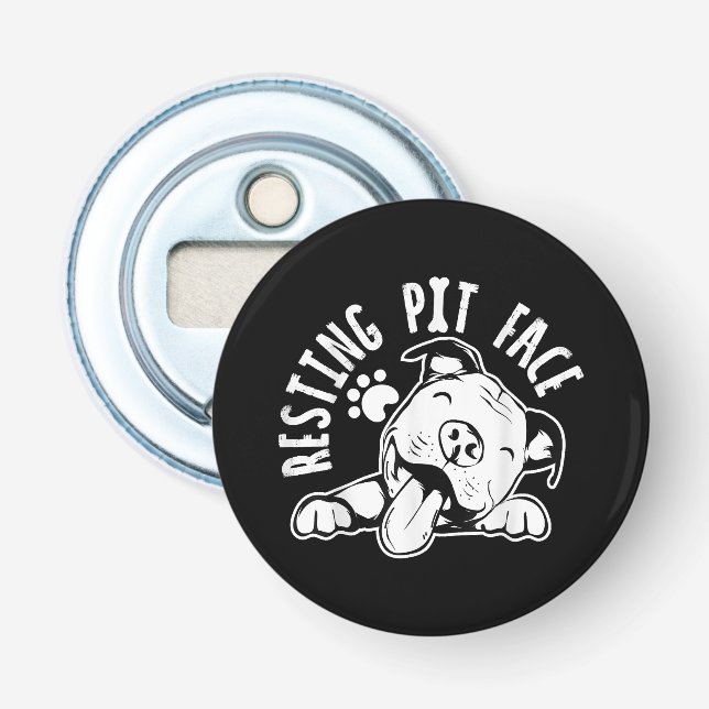Abrebotellas Meme de Pitbull, perro gracioso de Resting Pit Fac (Anverso)