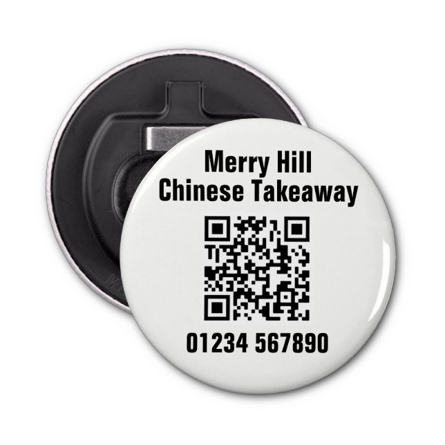 Abrebotellas Menú en línea para el restaurante, código QR (Anverso)