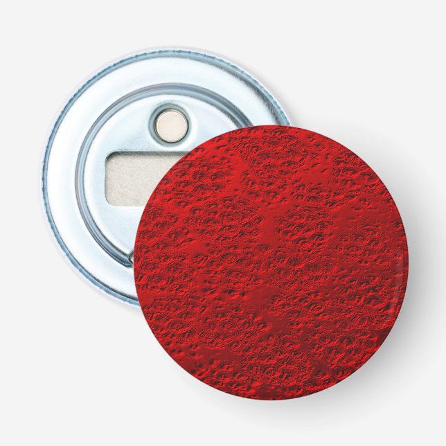 Abrebotellas Metalizado rojo dañado (Anverso)