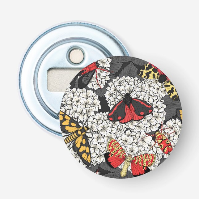 Abrebotellas Metas en hidrangea blanca (Anverso)