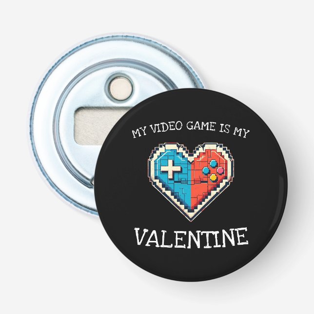 Abrebotellas Mi Videojuego es Mi San Valentín (Anverso)