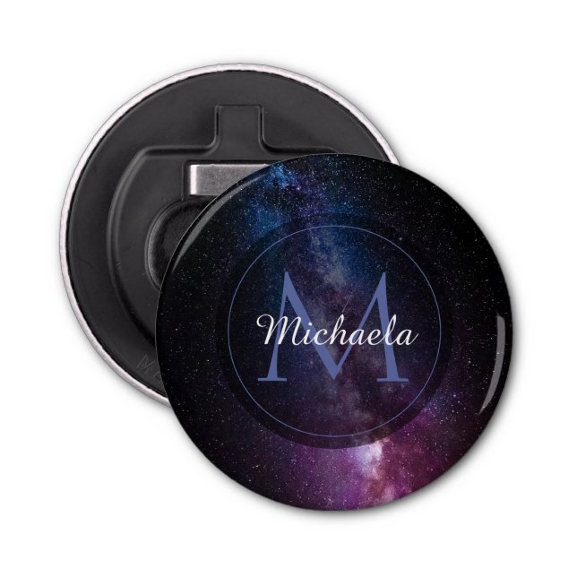 Abrebotellas Milky way bright colors personalizable monogram (Anverso)