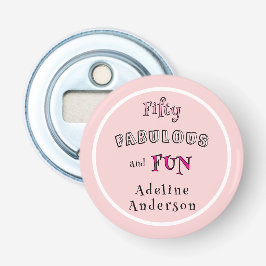 Abrebotellas Minimal Modern Fifty Fabulous Fun Pink 50 Birthday