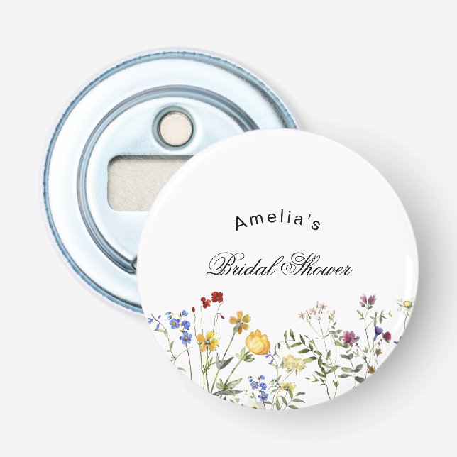 Abrebotellas Minimalist Wildflower Bridal Shower (Anverso)