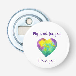 Abrebotellas Minimalista me encanta el corazón de la acuarela a