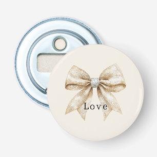 Abrebotellas Moda Cream White Silver Glam Bow Love