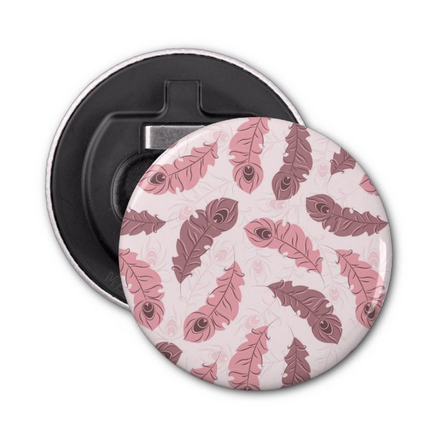 Abrebotellas modelo con las plumas del pavo real (Anverso)