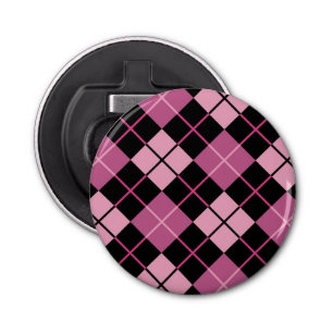 Abrebotellas Modelo de Argyle en negro y rosa