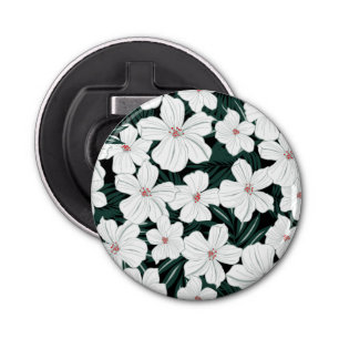 Abrebotellas Modelo de flores tropical blanco