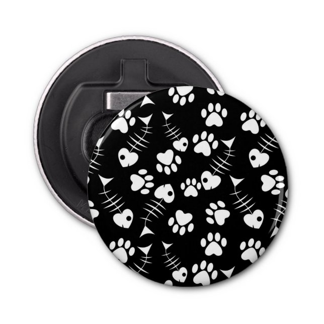 Abrebotellas modelo de la impresión del gato del hueso de (Anverso)