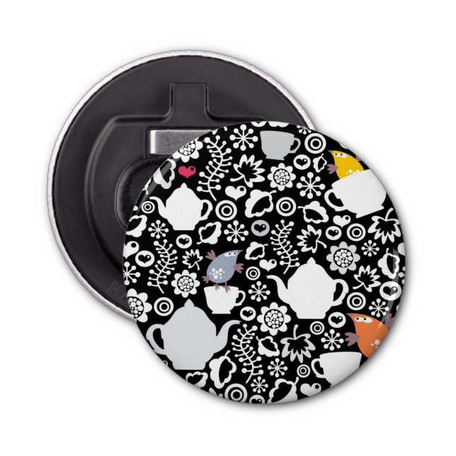 Abrebotellas Modelo de los pájaros y de las tazas (Anverso)