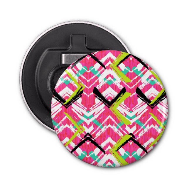 Abrebotellas Modelo de zigzag rosado dibujado mano (Anverso)