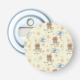 Abrebotellas modelo del gato y de los pescados