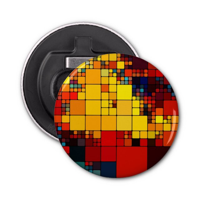 Abrebotellas Modelo geométrico del arco iris vibrante abstracto (Anverso)