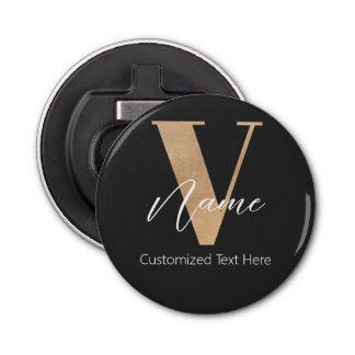 Abrebotellas Modern Monogrammed Initial V & Name Personalized