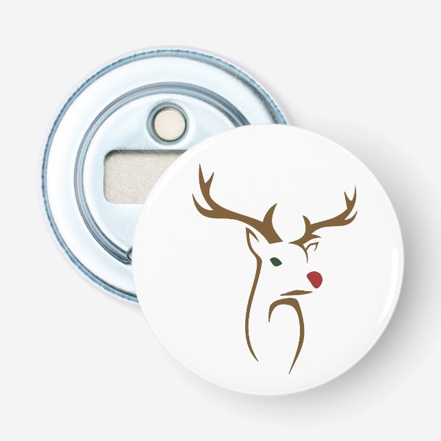Abrebotellas Modernos Navidades de arte de la línea de ciervos  (Anverso)
