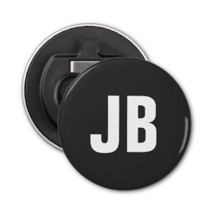 Abrebotellas Modesto sencillo y sencillo negrita con iniciales 