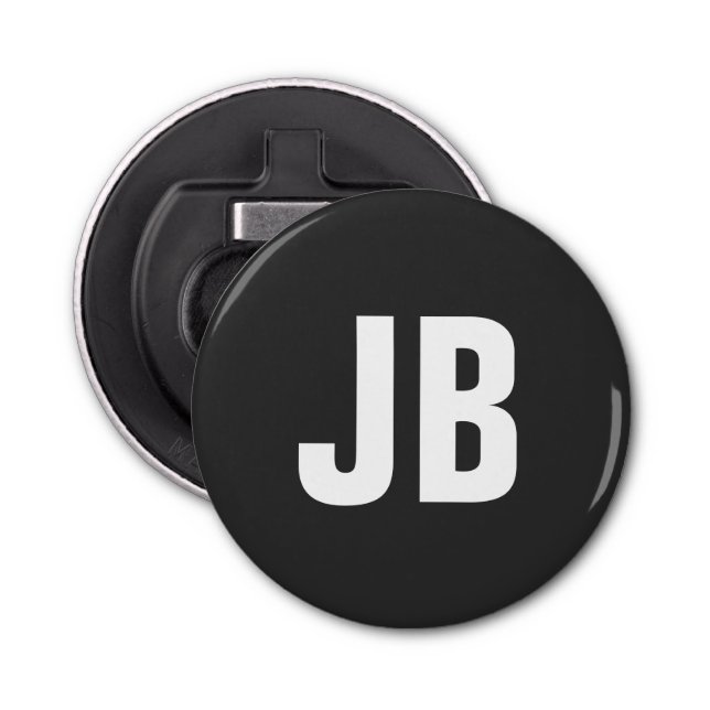 Abrebotellas Modesto sencillo y sencillo negrita con iniciales  (Anverso)