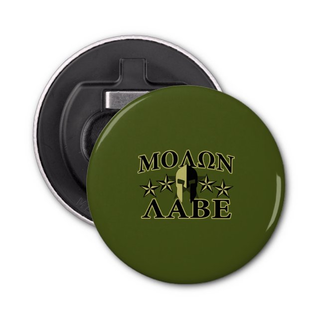 Abrebotellas Molon Labe Spartan Helmet 5 estrellas (Anverso)