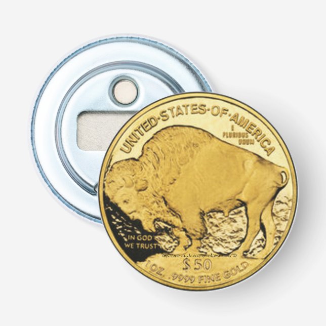 Abrebotellas "Moneda de la Tesorería Estadounidense en Búfalo E (Anverso)