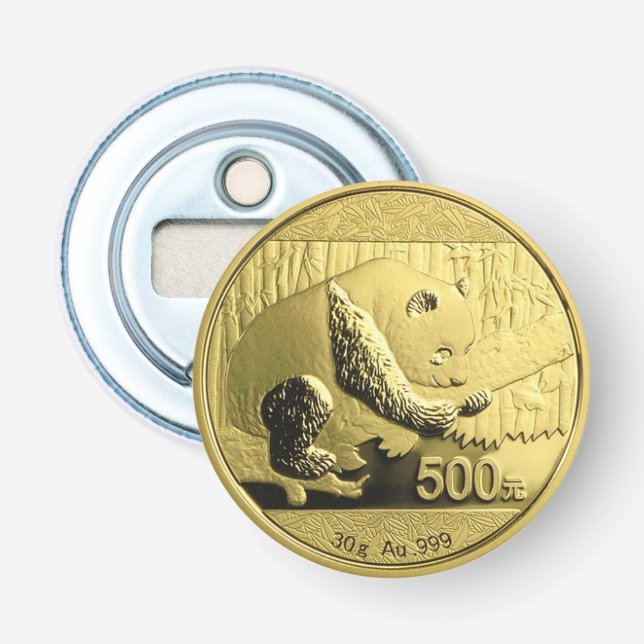 Abrebotellas Moneda de oro Panda (Anverso)