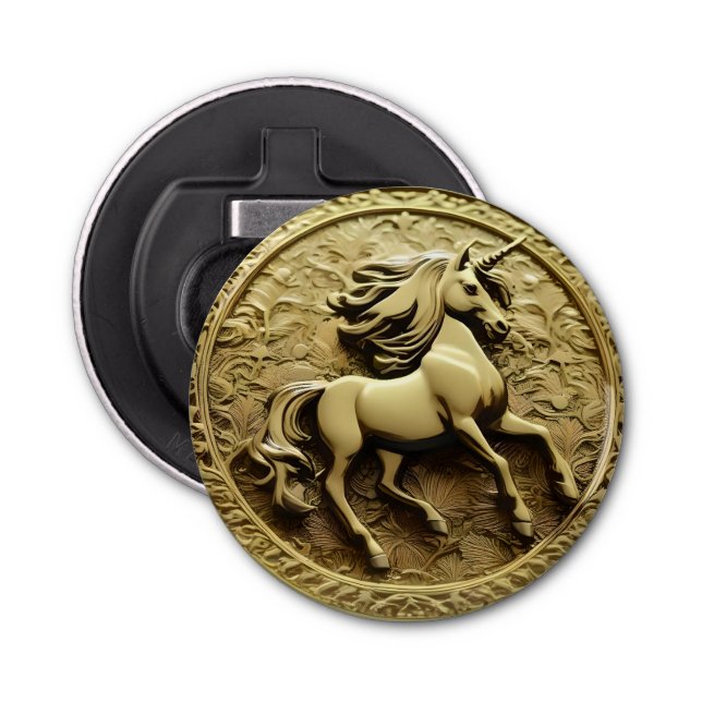 Abrebotellas Moneda de oro redondeada de unicornio (Anverso)