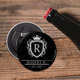 Abrebotellas Monogram Decorative Shield Crown Black