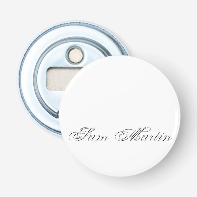 Abrebotellas Monograma 3d de guión minimalista (Anverso)