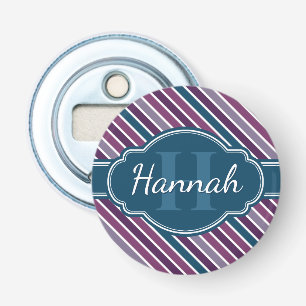 Abrebotellas Monograma del patrón de banda negrita Verde azulad