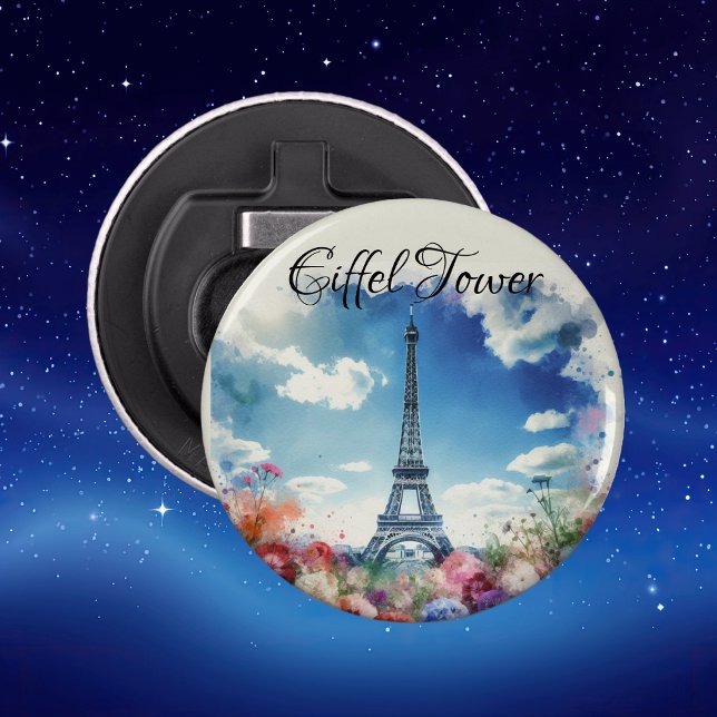 Abrebotellas Monograma floral de la Torre Eiffel París | (Subido por el creador)