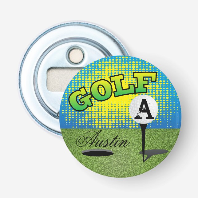 Abrebotellas Monograma Golfing (Anverso)