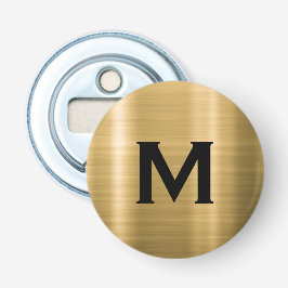 Abrebotellas Monograma mínimo de oro cepillado negro