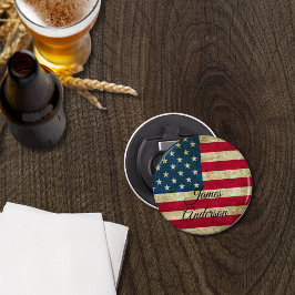 Abrebotellas Monograma patriótico de la bandera norteamericana