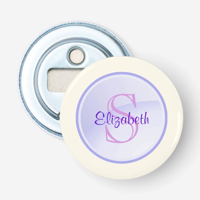 Abrebotellas Monograma púrpura personalizado (Anverso)