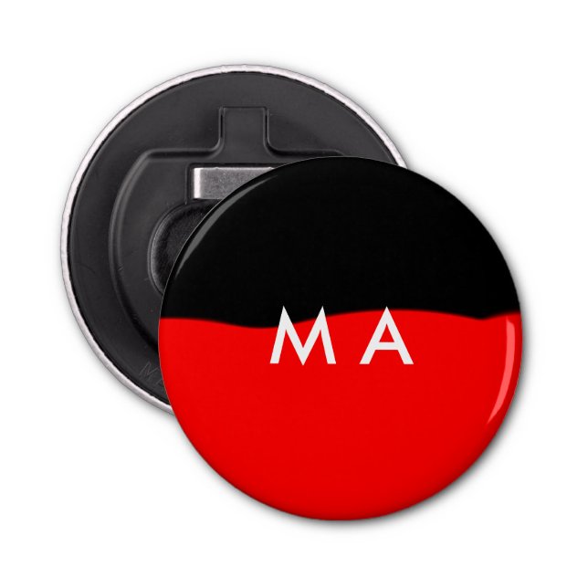 Abrebotellas Monograma simple añada su letra de nombre man mini (Anverso)