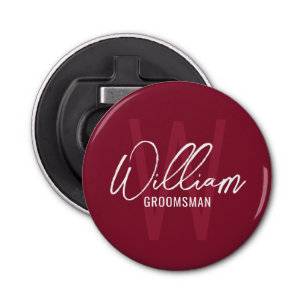 Abrebotellas Monograma y nombre de Groomsmen personalizado de e