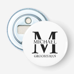 Abrebotellas Monograma y nombre del Groomsman personalizado