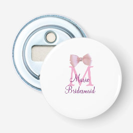 Abrebotellas monólogo de color rosa monograma dama de honor mod