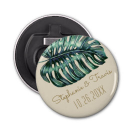 Abrebotellas Monstera Tropical Palm Boda Fecha Favor Magnet