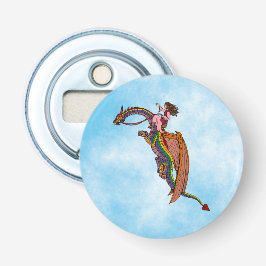 Abrebotellas Montando el dragón arcoiris