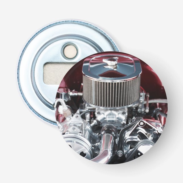 Abrebotellas Motor de auto clásico (Anverso)