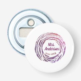 Abrebotellas Mrs name pink mauve border since year wedding brid