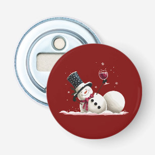 Abrebotellas Muñeco de nieve con regalo de Navidad de vino Xmas