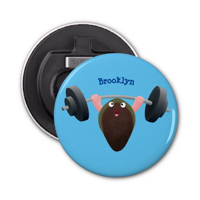 Abrebotellas Mussel gracioso trabajando en ilustracion personal (Anverso)